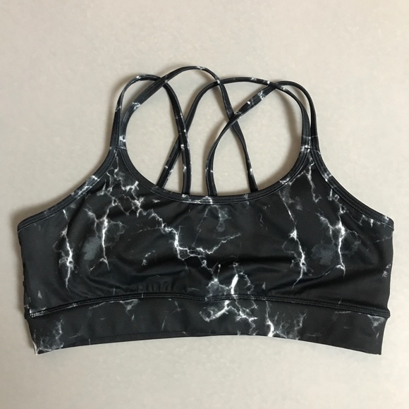 Large BuffBunny Jade Mesh Sports Bra ( Black Marble) - Picture 6 of 12